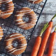 vegan carrot cake doughnuts with lemon cream glaze_hot for food