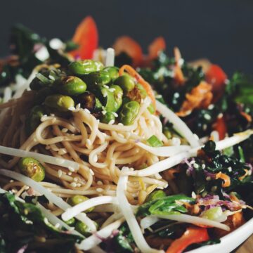 asian noodle salad with edamame & sweet ginger dressing_hot for food