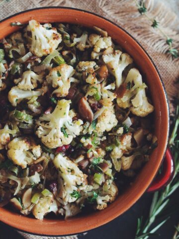 cauliflower chestnut stuffing_hot for food