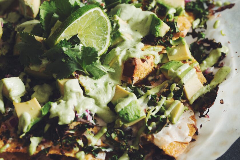 mean green nachos with cilantro sour cream vegan recipe