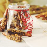 vegan golden chocolate caramel pretzel rods_hot for food