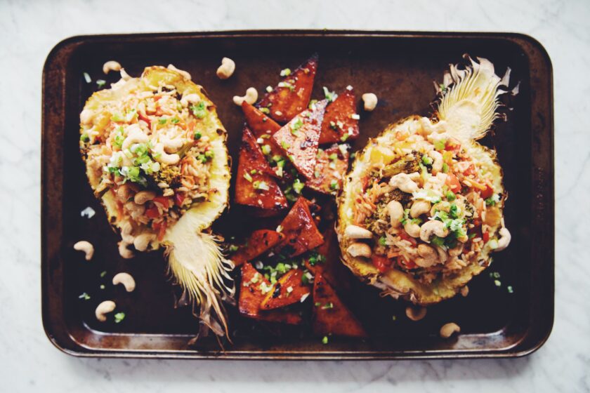 sheet pan pineapple coconut rice_hot for food