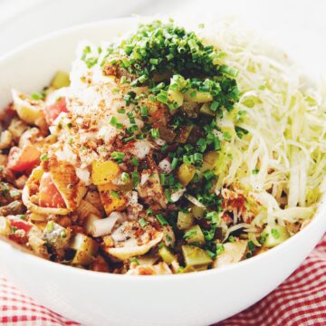vegan cheeseburger pasta salad_hot for food