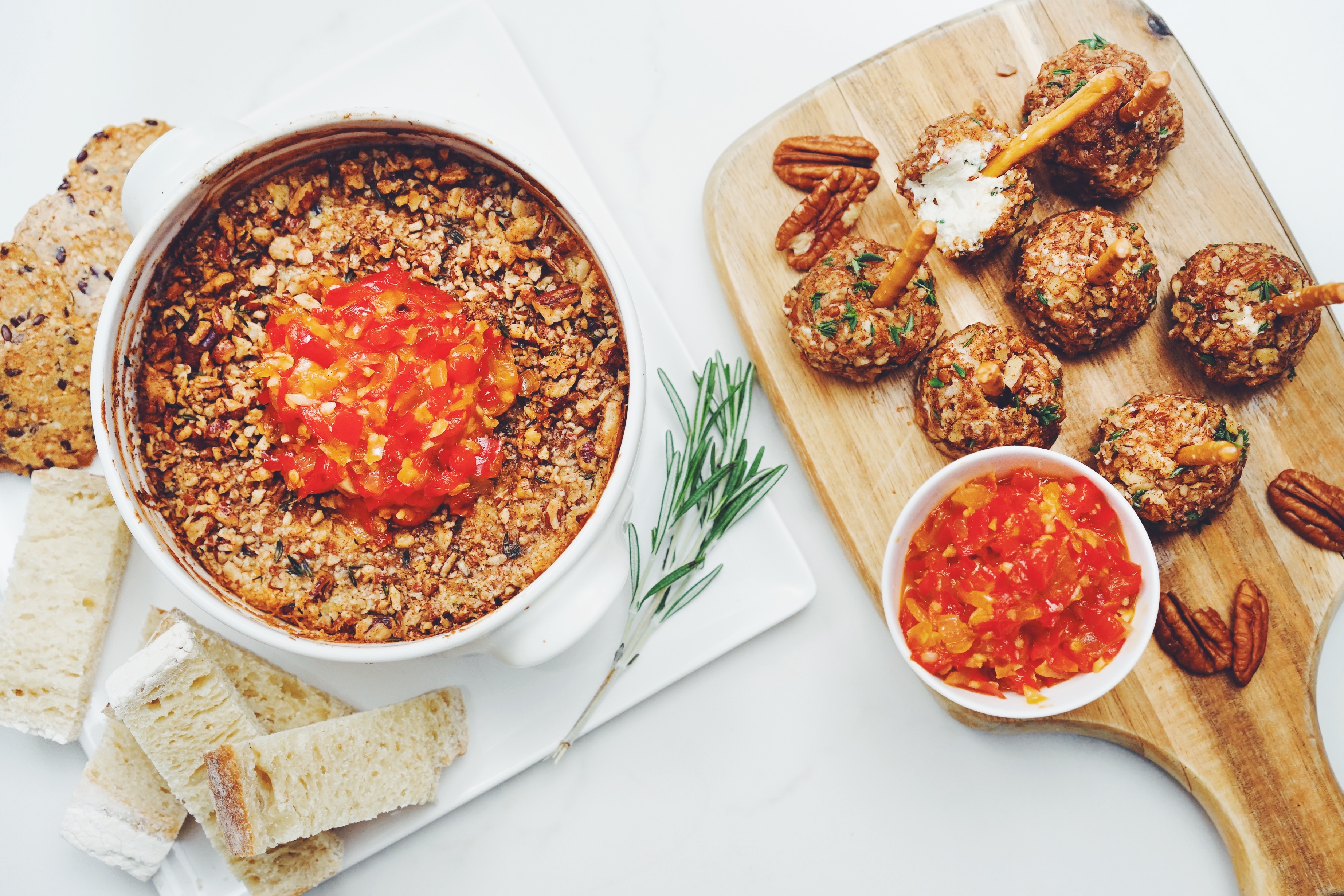 cheeseball bites and cheese dip_hot for food