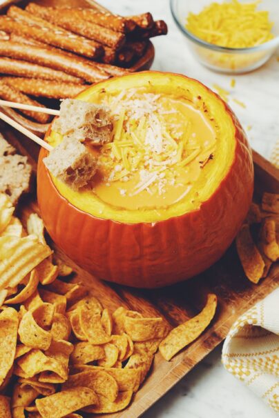 vegan pumpkin cheese fondue recipe for holidays