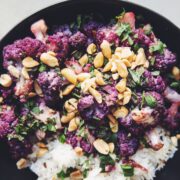 roasted tangy purple cauliflower