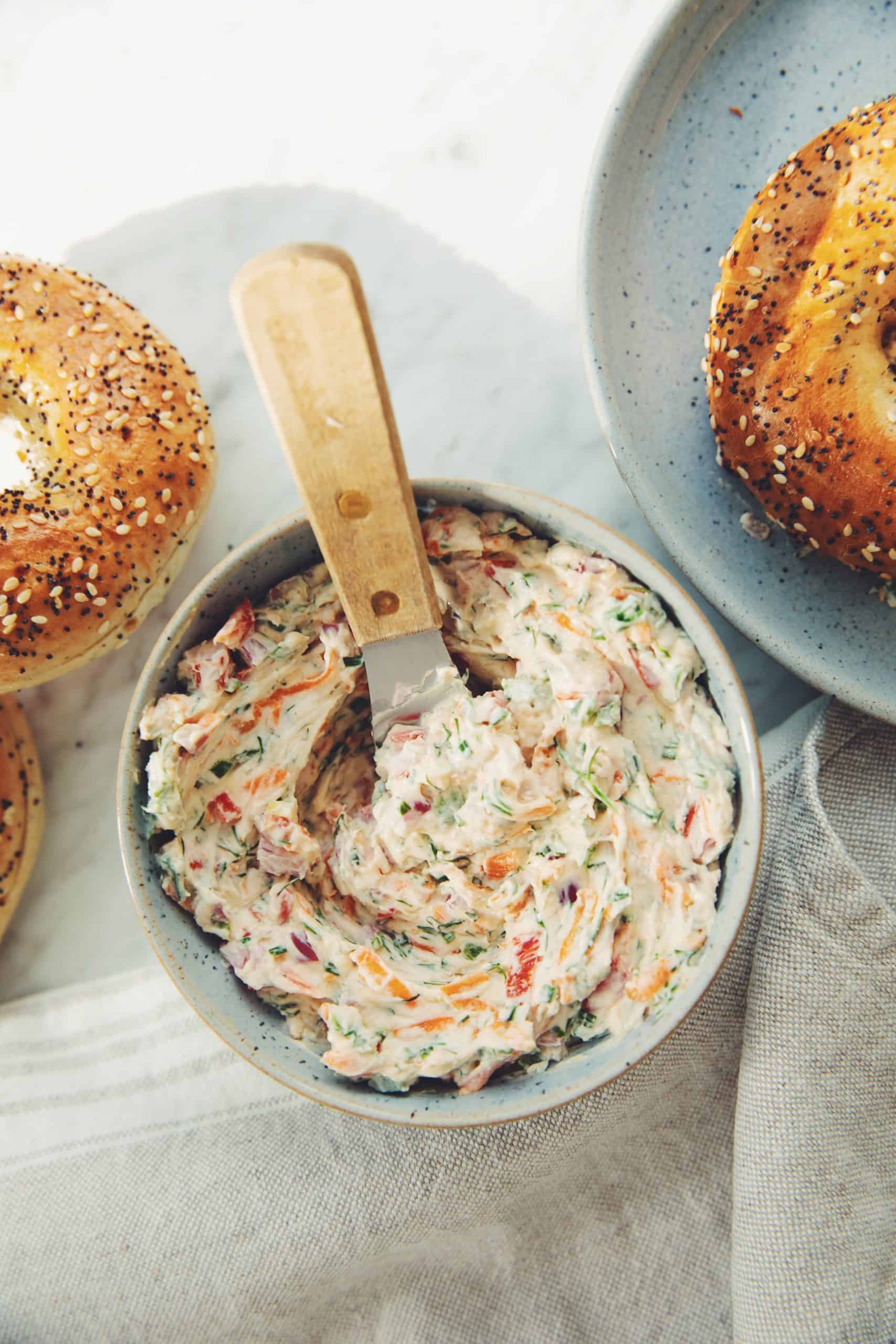 easy homemade veggie vegan cream cheese